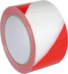 Ruban de signalisation PVC autoadhésif 60mmx66m rouge/blanc