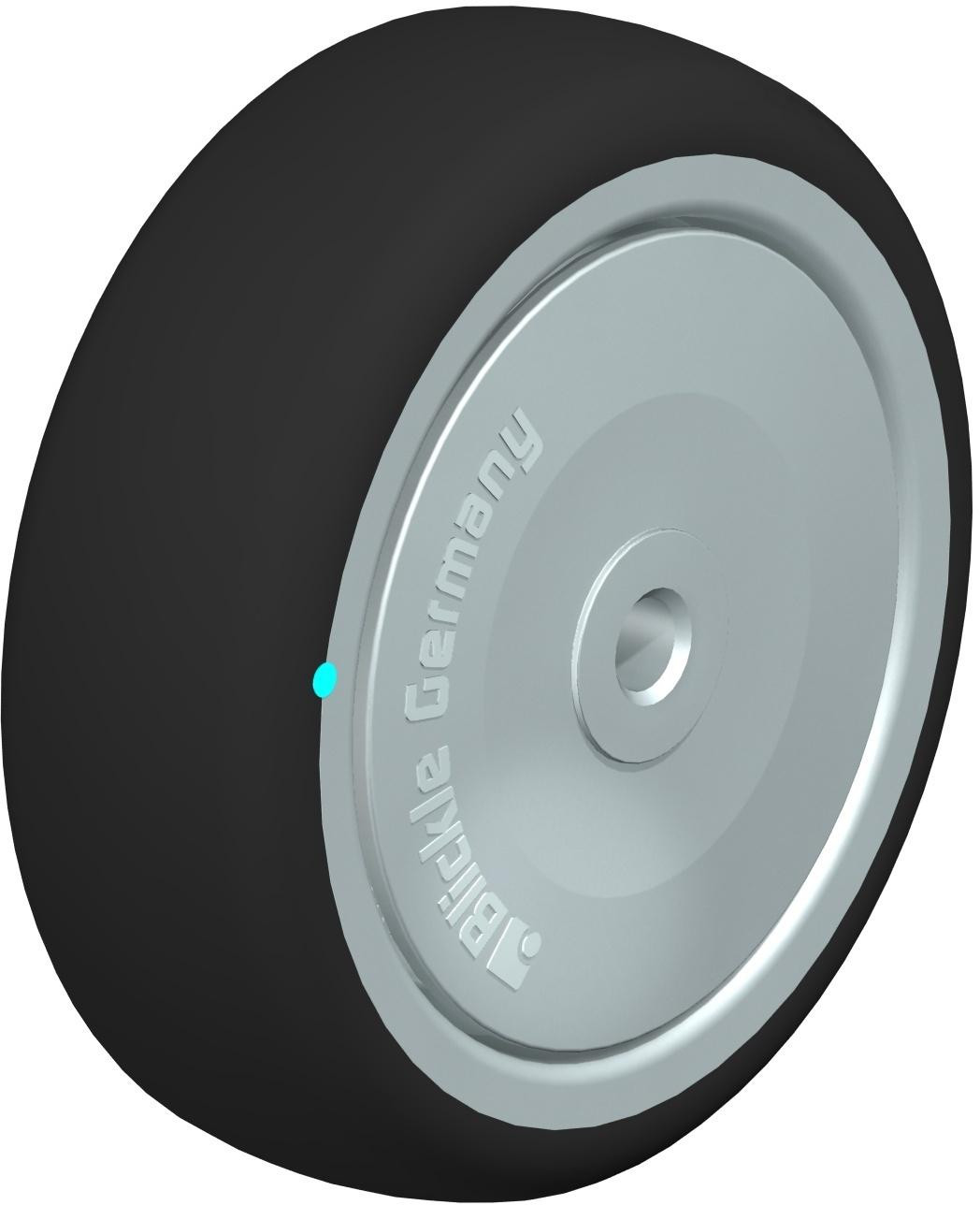 Roue à bande de roulement polyuréthane thermoplastique, avec corps de roue polyamide