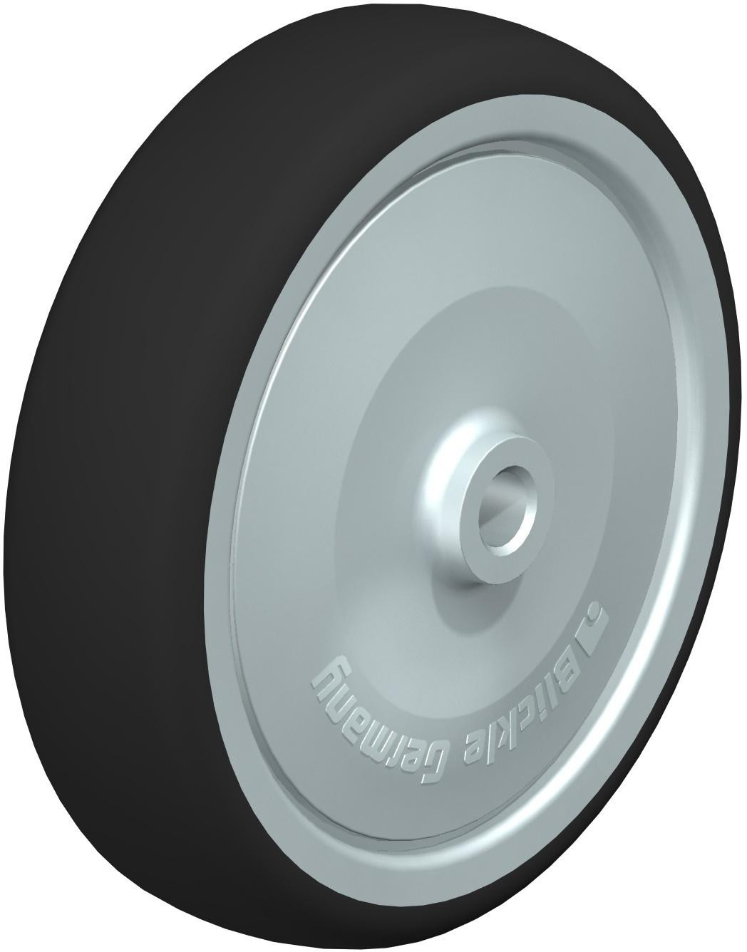 Roue à bande de roulement polyuréthane thermoplastique, avec corps de roue polyamide