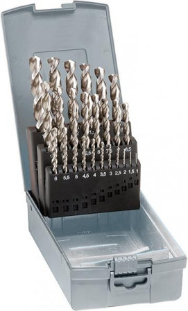 Jeu de forets hélicoïdauxDIN338 HSSE rectifié typ e Ti 1-10,5mm 