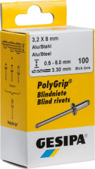 Rivet aveugle alu/acier tête goutte de suif mini-pack 4x6mm 100pièces  