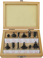 Jeu de fraises à bois 12pcs S8 dans coffret bois 