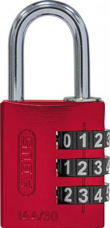 Cadenas à code 144/30 rouge Lock-Tag