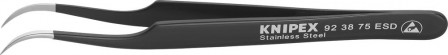 Brucelles ESD forme croissant 120mm noir