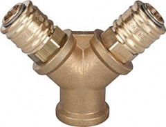 Distributeur laiton avec 2 coupleurs filetage femelle G 1/4