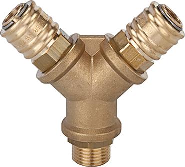 Distributeur laiton avec 4 coupleurs filetage mâleF1/2
