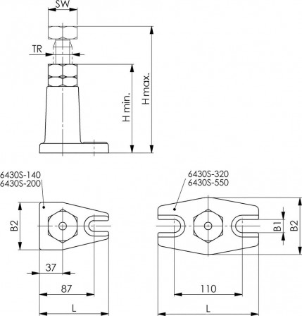 Vérin T.550 320-550mm 
