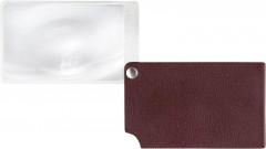 Loupe carte bancaire rouge visoPOCKET 2,5x cuir  