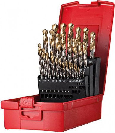 Jeu forets hél. 1-13mm x0,5+KL A002 dans boîte 118G type N 4xD 29pcs Tin Tip A095206 