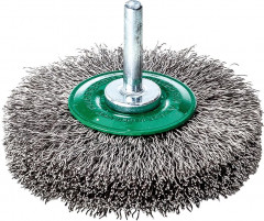 Brosse ronde sur tige inox ond. 50x0,3mm  