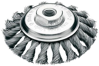 Brosse conique métall. 115x12mm tors. 0,5mm 
