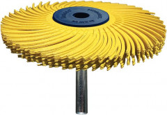 Brosse radiale sur tige Ø 76x6,4mm A80 jaune type TC, S6x40mm  