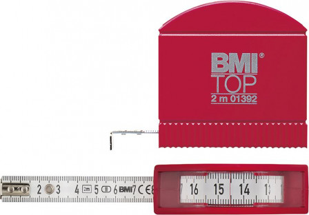 Mètre-ruban de poche avecfenêtre de lecture 3mx13mm blanc 