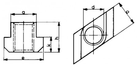 Tasseau losange DIN510 M10x12mm 