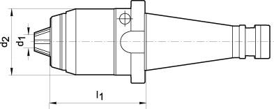 Mandrin de perçage court AKL DIN2080 1-16mm SK40 