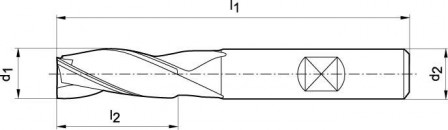 Fraise longue DIN 844 HSSE-PM TiALN type N 16mm  