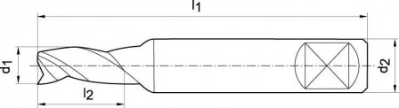 Fraise à rainurer à jeter courte NU HSSCo8 type N D3 1mm  