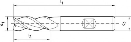 Fraise courte DIN844 forme B HSSCo8 4mm  