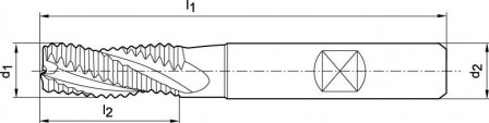 Fraise d'ébauche courte DIN844 HSSE TiALN type NR 12mm  