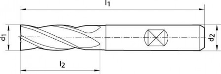 Fraise courte DIN844 HSSCo8 TiALN type N 9mm  