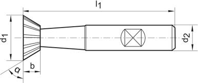 Fraise queue d'aronde DIN1833 HSSCo5 forme C 45° 25mm  