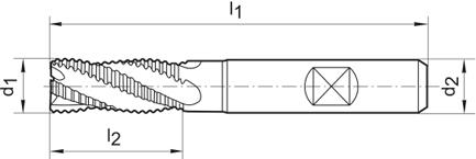 Fraise d'ébauche courte DIN844 HSSCo8 TiALN type NR 14mm  
