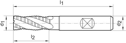 Fraise d'ébauche courte DIN844 HSSE-PM FIRE type NRf 12mm  