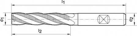 Fraise d'ébauche longue DIN844 HSSCo8 20,0mm  