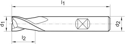 Fraise courte DIN6527 carbure monobloc TiALN D2 queue HB 2mm  