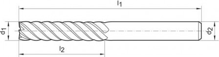 Fraise multidents extra-longue NU carbure monobloc FIRE D6 6mm  