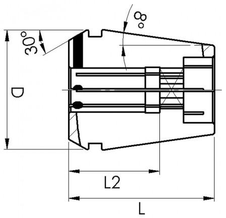 Pince de serrage réduite avec carré GERC25- 6x5  
