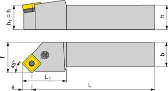 Porte-outils 45° PSSNR 2525 M 12