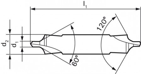 Foret à centrer DIN333 HSS forme B 120° 3,15mm  