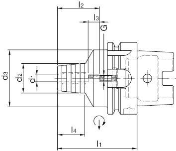 Mandrin expansible hydraulique DIN69893A HSK-A63 25x120mm 