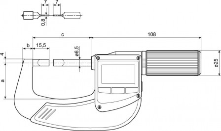 Micromètre numérique faces de mesure forme lames 40 EWRi-S 0-25mm  