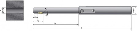 Ébavureur d'alésage pour alésage 10,5mm L125mm 