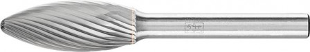 Fraise sur tige carbure forme flamme B 1230 3 6mm 12x30mm 