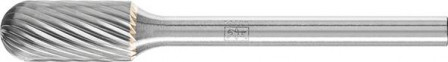 Mini-fraise sur tige carbure forme cyl. bout arrondi 0613 5 3mm 6x13mm 
