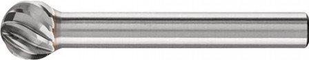 Fraise sur tige carbure forme sphérique 1009 inox 6mm 10x9mm 