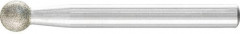 Meule sur tige diamant D126 forme sphérique 12x6mm