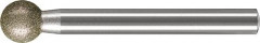 Meule sur tige diamant D126 forme sphérique 10x6mm