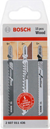 Jeu de lames de scie sauteuse  15 pcs. pour matériau en bois