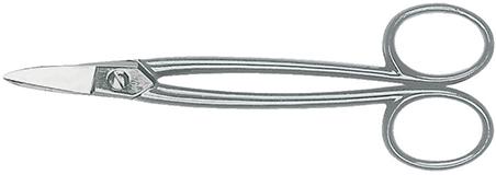 Ciseaux d'orfèvre droits nickelés avec anneaux longs 180mm 