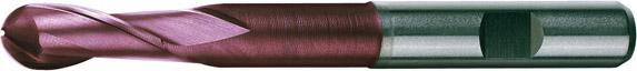 Fraise bout hémisphérique longue DIN1889 HSSCo8 TiALN type N 8mm  