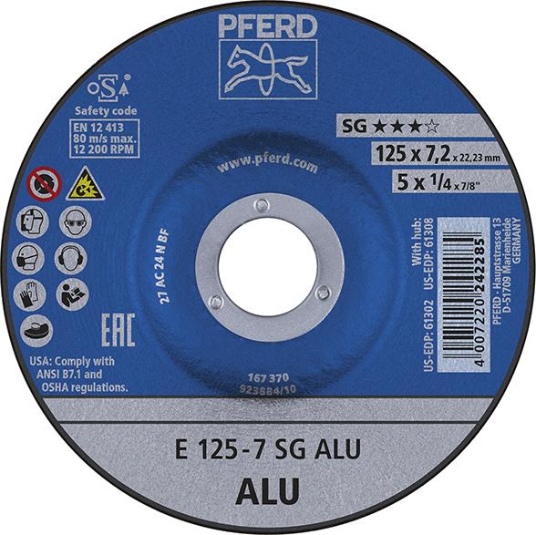 Meule d'ébarbage coudée pour aluminium A24NSG 115x7,2mm