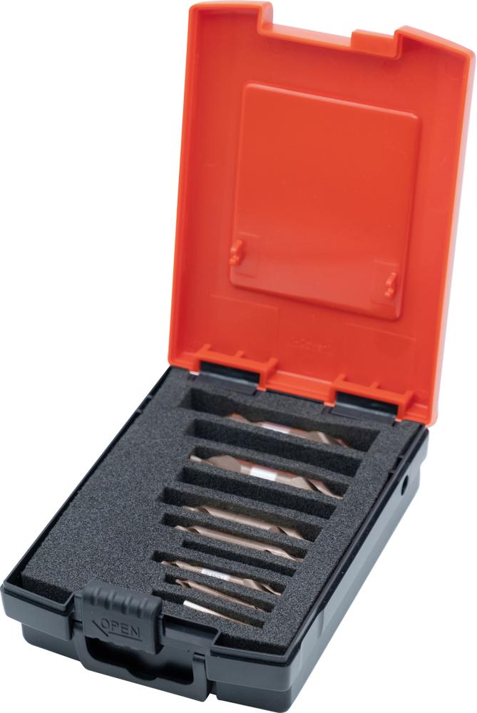 Jeu forets centr. DIN333 HSSCo5 forme A 1,0-4,0mm 6 pièces TiAlN