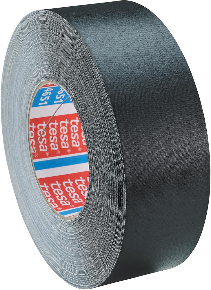 Ruban adhésif tissé 4651-04 revêtement PVC 19mmx50m noir 