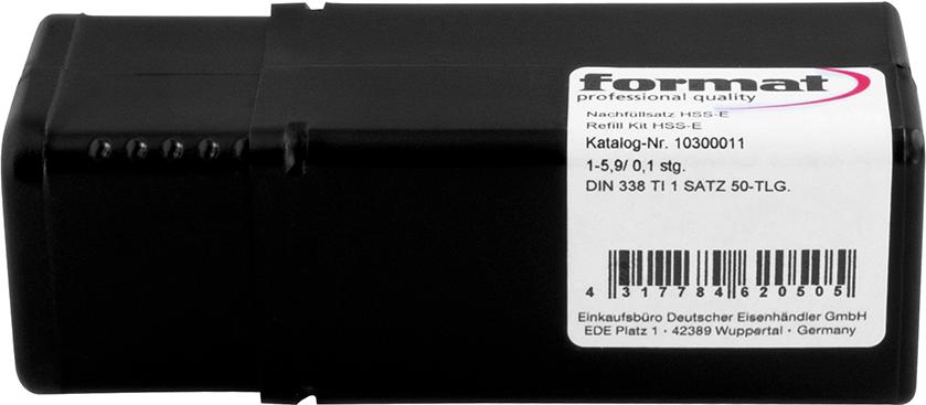 Kit recharge forets hél. DIN338 HSSE rect. type N Type TI 1-10,5mm