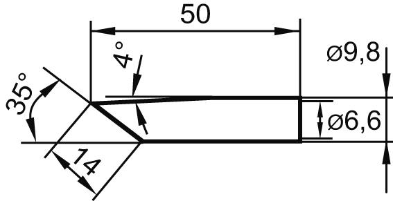 Panne DUR n° 832 14,0mm, biseauté 