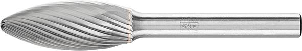 Fraise sur tige carbure forme flamme B 1230 3 6mm 12x30mm